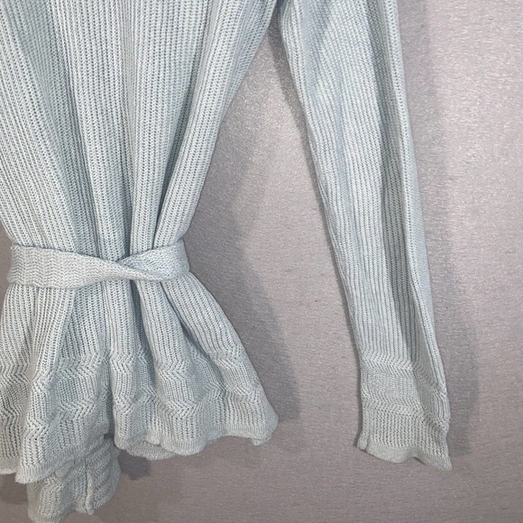 Lauren Ralph Lauren Cardigan Womens Large Blue Linen Blend Long Sleeve Collared - Picture 13 of 14